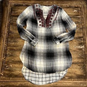 Anthropologie Floreat Black/White Plaid Tunic/Dress